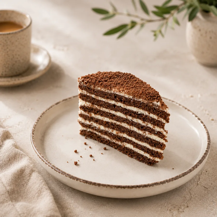Chocolate Honey Cake Slice